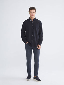 Regular Fit Uzun Kollu Erkek Dokulu G?mlek