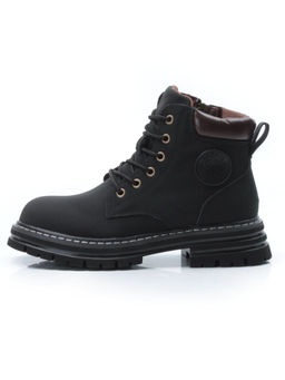 01-P8305-2 BLACK Ботинки демисезонные женские (натуральная кожа)