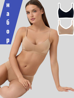 Бюстье женское с мягкими чашками в наборе, 2 шт