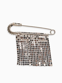 Булавка Торжество дождик, 7 см, цвет белый в серебре