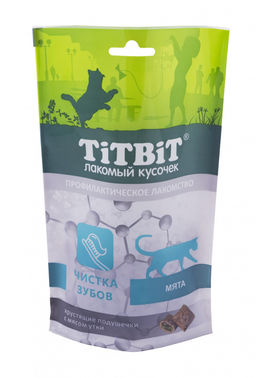 Хрустящие подушечки для кошек с мясом утки для чистки зубов 15407