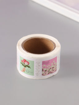 Цена за 2 шт. Наклейка бумага «Марки. Цветочки», 3×3 см, 200 шт. в рулоне