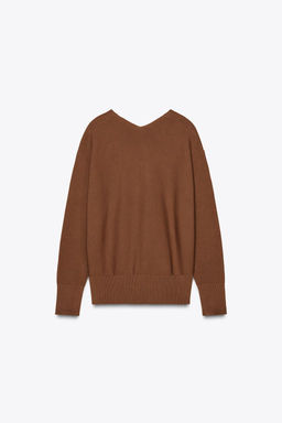 V-NECK KNIT SWEATER - Zara фото 6