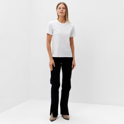 Футболка женская Tusi, белая, принт дракон, размер 44