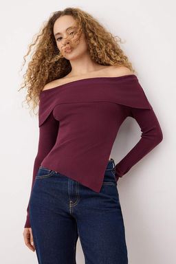 Ekru Premium Iplik/Ozel Iplik Carmen Yaka Triko Kazak TWOAW26KZ00064 - Trendyolmilla фото 7