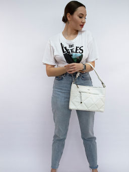 LACCOMA сумка Майя-Ф826-белый эко кожа хлопок фото 9