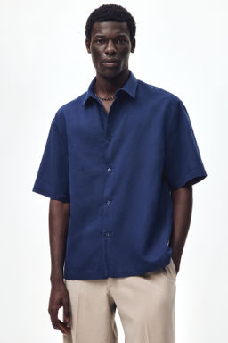 Camisa en mezcla de lino Relaxed Fit - H&m фото 2