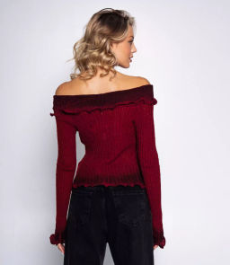 Джемпер #КТ544, бордовый - Dommod фото 3