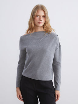 Kay?k Yaka B?zg?l? Bluz