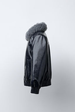 BOMBER JACKET WITH FAUX FUR COLLAR - Zara фото 3