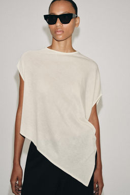 TOP ASIM?TRICO PUNTO / crudo-blanco - Zara фото 2