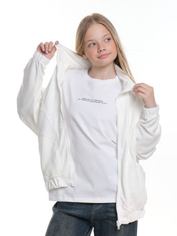 Толстовка на молнии для девочки 22-3208 белый - Mini maxi фото 11