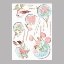 Наклейка интерьерная цветная Цветочные шарики с птицами, пластик, 50?70 см