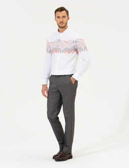 Turuncu Slim Fit Uzun Kollu G_mlek