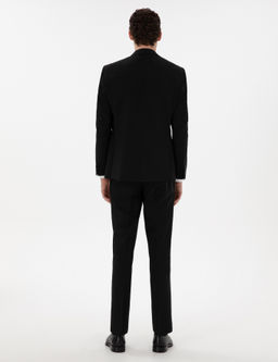 Siyah Slim Fit Y_n Tak_m Elbise