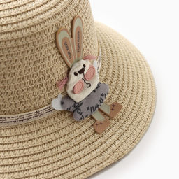 Шляпа для девочки MINAKU «Зайка», размер 52, бежевая