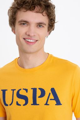 Мужская желтая футболка с круглым вырезом Basic - U.s. polo assn фото 2