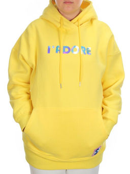 KD713 YELLOW Худи женское на флисе разм+ер свободный 50-52 - Fashion фото 2