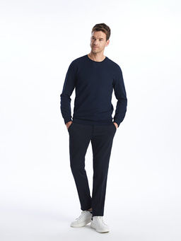 Bisiklet Yaka Uzun Kollu Erkek Sweatshirt