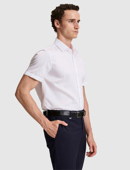 Beyaz Non _ron Kolay _t_lenebilir Regular Fit K_sa Kollu Basic G_mlek