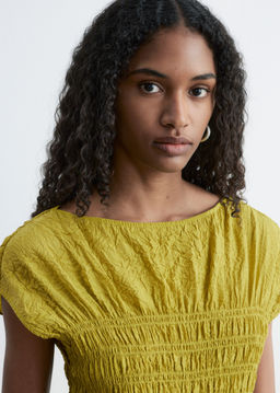 Maxivestido fruncido con nido de abeja - H&m фото 10
