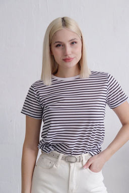 11077 Футболка базовая в полоску - Martichelli фото 4