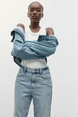 Z1975 STRAIGHT HIGH-WAIST RIPPED JEANS - Zara фото 4