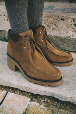 LACE-UP HEELED ANKLE BOOTS