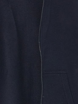 Kap??onlu Basic Uzun Kollu Erkek ?ocuk Fermuarl? Sweatshirt