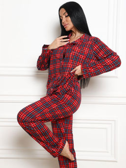 667 ПИЖАМНЫЙ ЖЕНСКИЙ КОСТЮМ (брюки) (Красная клетка) - А-дина фото 6