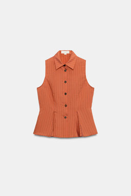 CHALECO RAYAS PEPLUM / Caldero