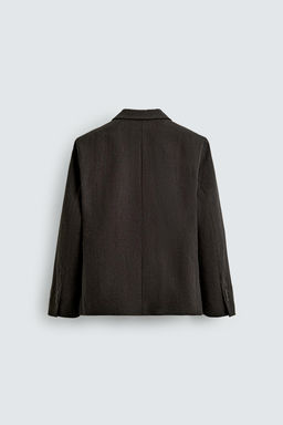 DOUBLE-BREASTED WOOL BLEND SUIT BLAZER - Zara фото 8