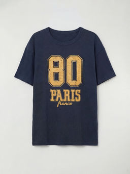 Bisiklet Yaka Paris Bask?l? Erkek ?ocuk Ti??rt