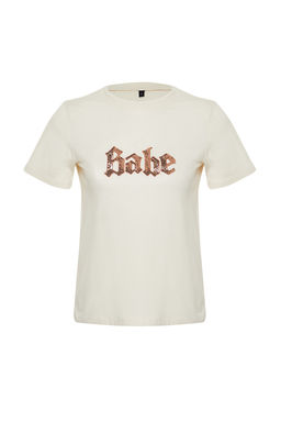 TRENDYOLMILLA Tas Payet Nak?sl? Basic Kal?p Orme T-Shirt TWOSS24TS00045  фото 7