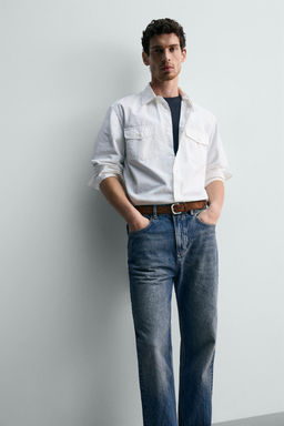 CAMISA ALGOD?N - LYOCELL BOLSILLOS / Blanco - Zara фото 5