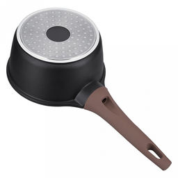 Ковш с антипригарным покрытием Eleganto 1,3л, д16см, s1,8мм, дно s5мм, литой алюминий, многослойное антипригарное покрытию Pfluon, стеклянная крышка с силиконовым ободком, бакелитовая ручка с покрытием soft-touch, Regent (Китай) Подходит для вс - Домашняя мода фото 4