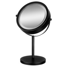 Зеркало двустороннее на подставке 20,5*13,5*33 см "Черное"со светод.подсвет.,с кнопоч.переключат.