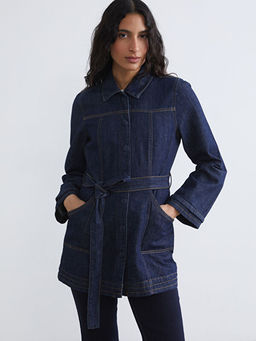 G?mlek Yaka Kad?n Jean Ceket