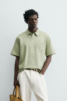 POLO REGULAR FIT C??AMO - ALGOD?N / Verde claro - Zara фото 2