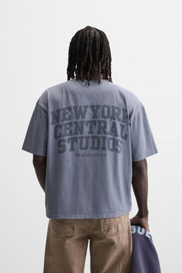 FADED T-SHIRT WITH SLOGANS - Zara фото 3