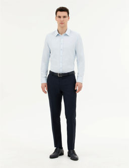 A__k Mavi Slim Fit Uzun Kollu G_mlek