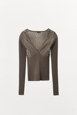 KNIT V-NECK TOP - Zara фото 8