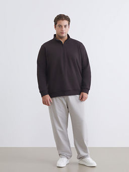 B?y?k Beden Dik Yaka Erkek Sweatshirt