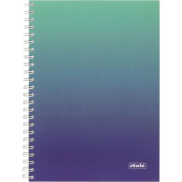 Бизнес-тетрадь А5 96л Attache Градиент Бирюза клетка, 65г, греб, УФ-лак