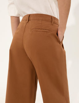 Брюки Pierre Cardin Flare Cropped табачные из канваса