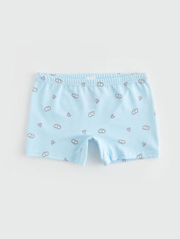 Bask?l? Pamuklu K?z ?ocuk Boxer