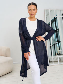 Кардиган женский длинный с поясом MR011SS3 blue