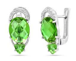 Серьги из серебра султанит, Констанция