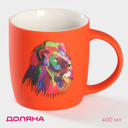 Кружка фарфоровая Лев, 400 мл