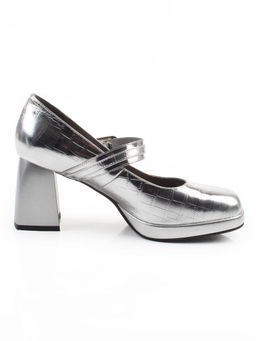 06-A126A-749C GREY/SILVER Туфли женские (натуральная кожа)